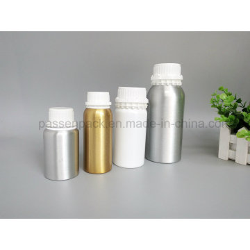 Пустая бутылка из химического алюминия с белой пластмассовой защитной крышкой (PPC-AEOB-014)